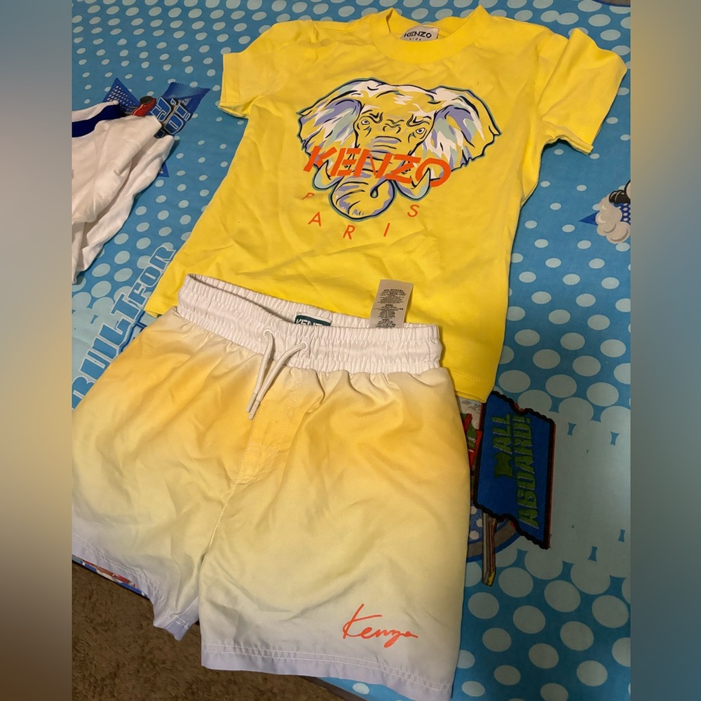 Authentic KENZO T-shirt and swim short sold as set
